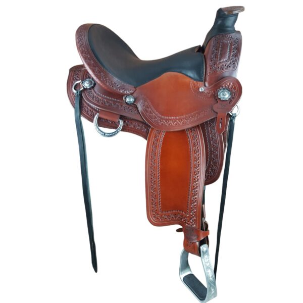 Adjustable saddle fit icon with horse and saddle