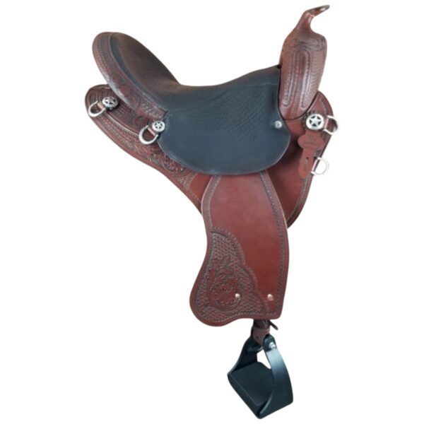 Adjustable saddle fit icon with horse and saddle