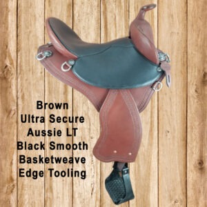 brown, ultra secure aussie lt, basketweave edge tooling