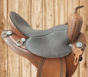 TW Saddlery Trail Light saddle in Walnut Antique leather, side view