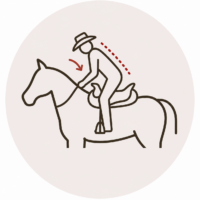 Rider tipped forward