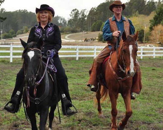 Two gaited horses ridden in TW Saddlery trail saddles