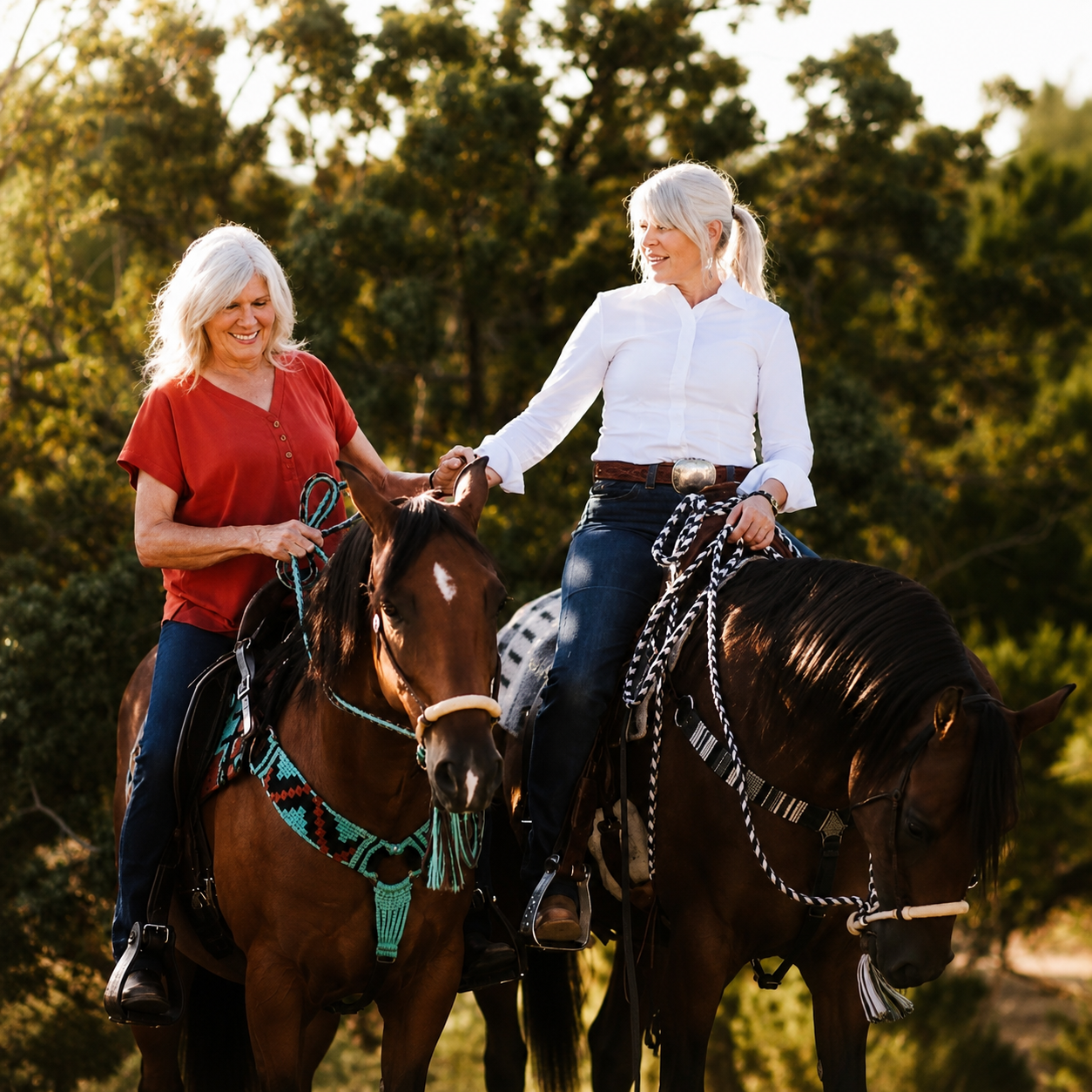 Cybele Geideman founder of ThunderCloud Saddle Blankets and her TW Classic Wade.