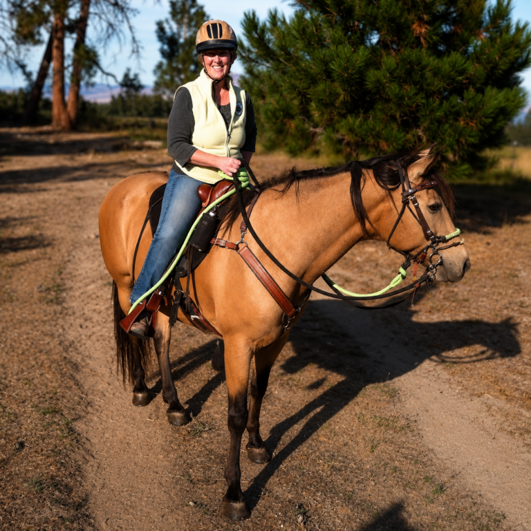 Lisa Emory ridining in her TW Featherweight Trail.