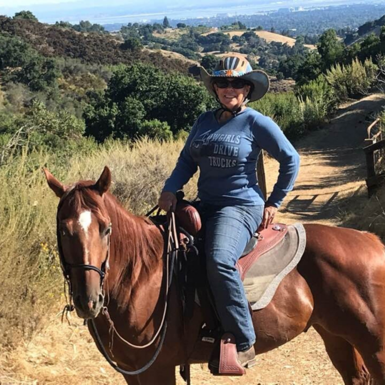 Lori Justin in her TW Texas Wade trail riding.