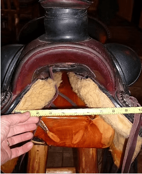 Example of one method used to measure a Western saddle gullet.