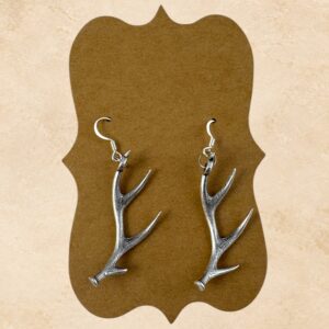 Silver Shed Earrings featuring silver-tone shed antler charms with textured detailing and fishhook ear wires.